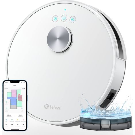 Lefant M1 Robot Aspirapolvere Lavapavimenti con Mappatura,Navigazione LDS, Batteria da 4000mAh, Autonomia 150 min,Robot Aspirapolvere Slim per Pulizia Domestica/Peli Animali, Bianco (1/5)