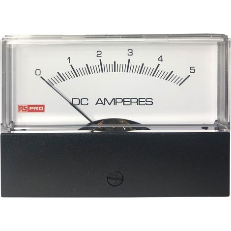 Ampèremètre analogique de panneau V c.c. RS PRO, Echelle 5 (Input)A, 76mm x 74mm ( Prix pour 1 ) (1/3)