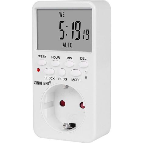 Prise programmable électronique numérique TM519, minuterie 220V/120V, 7 jours, 12/24 heures Crezuo (1/4)
