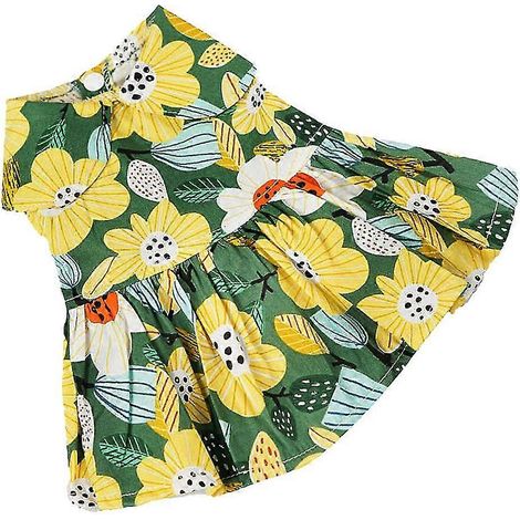 Vestido de flores para perro para ropa de fiesta de cumpleaños de mascotas, vestido de verano para perrito (1/5)