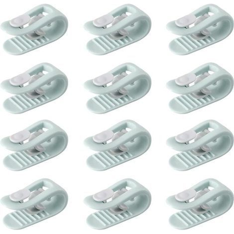 12 vert Enfile Couette, Clip Housse De Couette, Pince Housse de Couette, Attache Couette, Attache Drap Housse, Anti-dérapant sans Aiguille Clip de Fixation Literie Accessoires (1/5)