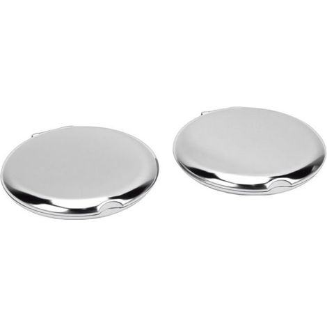 Miroir - Acier Inoxydable - Double Face Pliable - Pour Maquillage Et Coiffure - 2 Pièces (1/5)