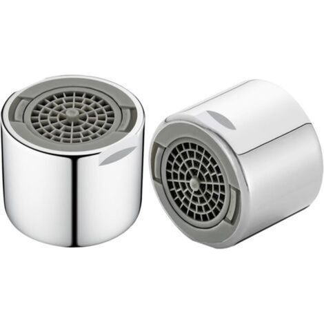 Lot de 2 régulateurs de jet FM22 en laiton, angle de sortie d'eau réglable, embout de robinet de nettoyage, filtre de nettoyage amovible, pour robinets, eau à faible bruit, eau à bulles (1/5)