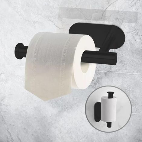 Porte Papier Toilette Auto-adhésif - Derouleur Papier Toilette WC sans Perçage, Support Mural en Acier Inox pour Salle de Bain-Fei Yu (1/5)