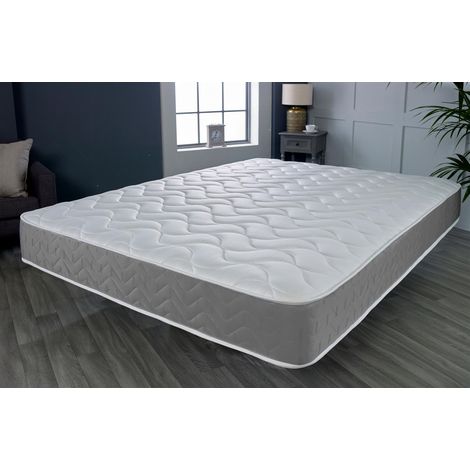 Grey Memory Foam Hybrid Sprung Open Coil Mattress, 4ft Small Double (1/5)