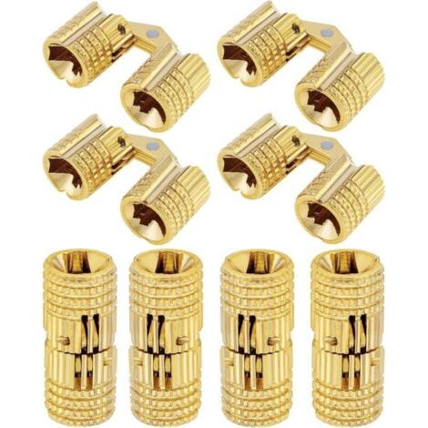 Lot de 8 Charnières Invisibles en Laiton de 8mm, Charnières Caché Angle d'ouverture de 180 Degrés pour Boîte à Bijoux, Coffret Cadeau, Plans de Travail (8mm) (1/4)