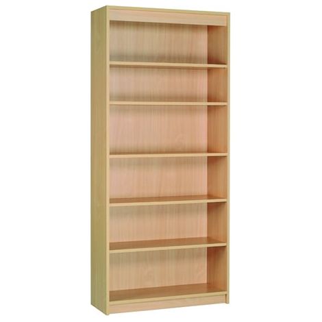 Bibliothèque haute 200x90 cm de bureau hêtre - blocs tiroirs et portes battantes en option - Maxiburo (1/4)
