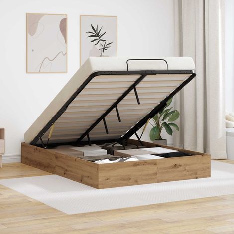 vidaXL Letto ottomano Rovere Artigianale 150 x 200 cm (1/5)