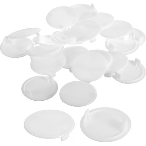 Couvre-Trous de Charnière en Plastique 35mm Diamètre Blanc 20pcs (1/5)