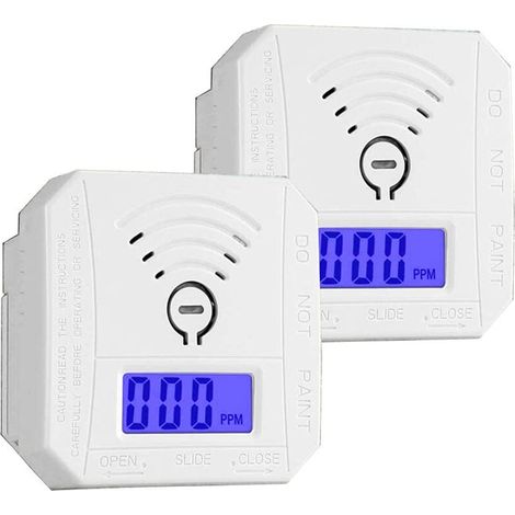 Détecteur de monoxyde de carbone, détecteur d'alarme de moniteur de gaz CO, capteur de CO avec affichage numérique LED pour la maison, le dépôt, alimenté par batterie (1/5)