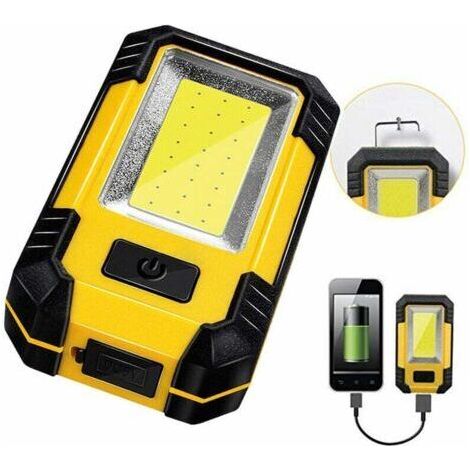 Lampe de Travail c Baladeuse LED COB Lumineuse Portable Lampe avec Base Magnétique et Crochet 5W Lampe Mecanicien pour Réparation