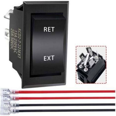 Interrupteur Inverseur De Polarite - 12 V - DPDT 4 Broches - (ON)-Off-(ON) - 20 A - Pour Moteur CC - 1 Unite (1/4)