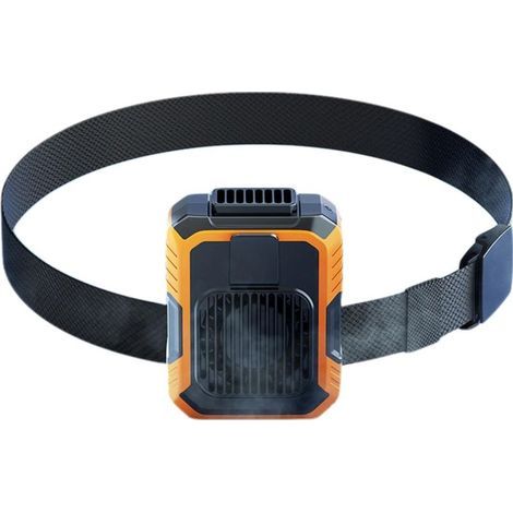 Ventilateur de taille silencieux, 3 vitesses de vent, dispositif de refroidissement compact, lampe de poche LED pour activités de plein air, orange (1/5)