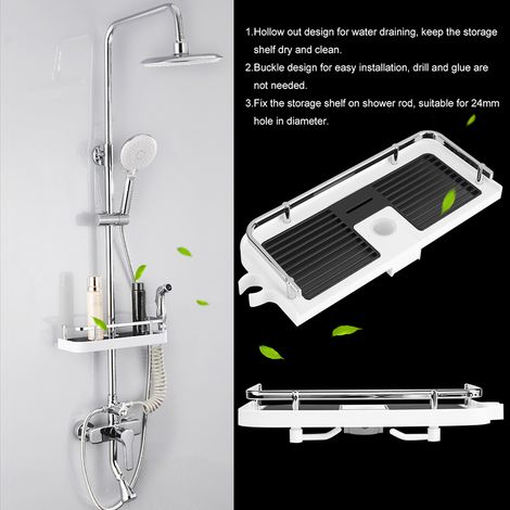 Duschstange aus ABS mit Ablagefach, praktischer Wand-Badezimmer-Organizer, Seifenschale, robustes Duschaccessoire (1/5)