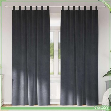 Rideaux occultants - FAFEISY - 4107266 - Velours - Gris clair - 140 x 245 cm (1/5)