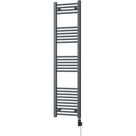 Zennor - Anthracite Electric Towel Rail H1600mm x W400mm Straight 500w Thermostatic WIFI (1/3)