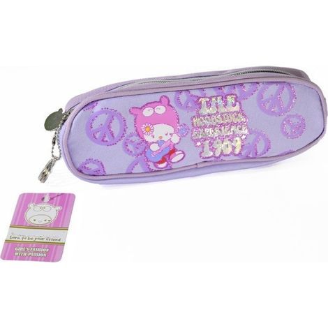 Trade Shop - PORTAPASTELLI TOMBOLINO WOODSTOCK MARIMARU LILA UND VIOLA 23 x 6,6 x 3 CM -