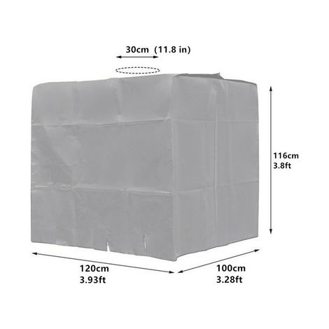 Wassertankabdeckung, IBC-Tankabdeckung für 1000-Liter-Tanks, Schutzhülle für Wassertanks, staubdicht, UV-beständig, regendicht, 120 x 100 x 116 cm (1/5)