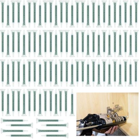 100PCS Buses de Mélange Carrées de Pistolet à Colle AB 1:1/2:1 Tubes Mélangeurs Statiques F6-16 Tube de Mélange AB Buses Mélangeuses pour Cartouche de Colle AB de 50 ml Pistolet Adhésif AB (1/5)