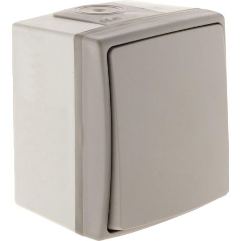 Zenitech - Pulsante Impermeabile IP55 - Installazione Facile con Terminali Automatici - Compatibile Interno ed Esterno - Resistente all'Acqua - Grigio (1/4)