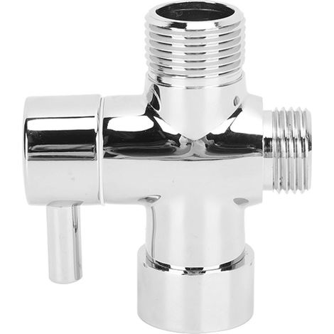 Inverseur de pommeau de douche en cuivre 7/8" (norme américaine), montage mural, contrôle de l'eau chaude et froide, bras de douche, vanne d'inversion pour lavabo et toilettes, couleur argent.