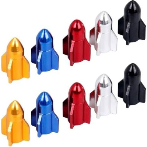 Lot de 10 bouchons de valve pour vélo de route et VTT, coloris variés.-AquaForge (1/4)
