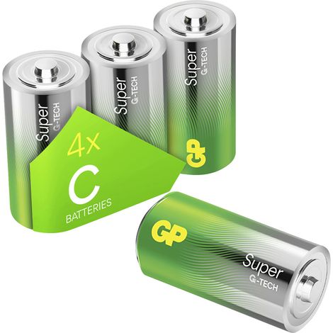 GP Super Baby (C)-Batterie Alkali-Mangan 1.5 V 4 St. (1/3)
