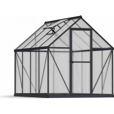 Greenhouse Mythos 6 x 8 - Polycarbonate - L247 x W185 x H208 cm - Grey