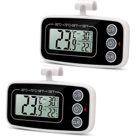 Thermomètre Frigo Numérique - Température -50°C à 70°C - LCD Facile à Lire - 2PCS (1/4)