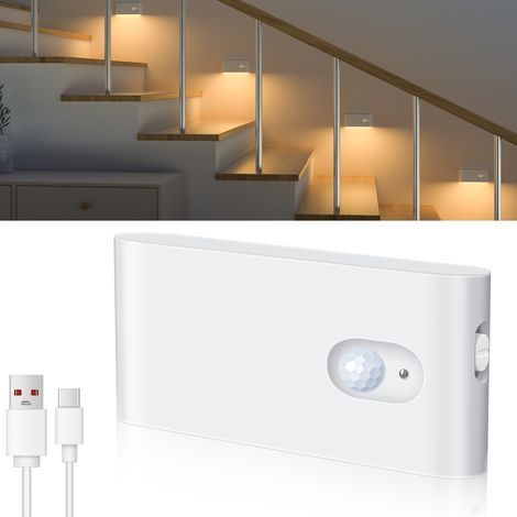 1 wiederaufladbares, bewegungsaktiviertes Nachtlicht für Treppen und Flure, LED-Leuchten für Küchenschränke, Schlafzimmer und Ankleidezimmer (1/5)