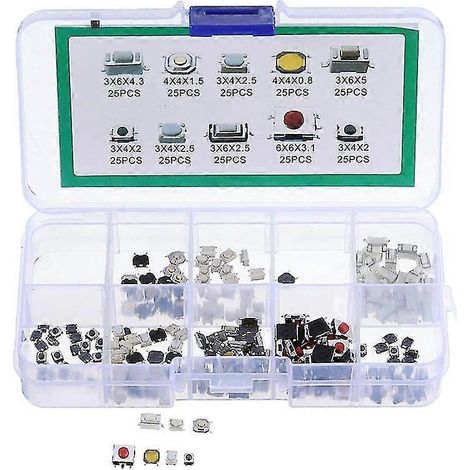250 boutons-poussoirs tactiles, interrupteurs à distance, micro-interrupteurs 3x4x2-6x6x3,1 (1/4)