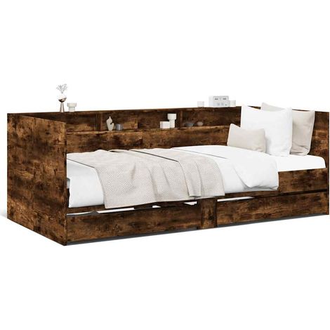 Maison Exclusive - Sofá cama con cajones sin colchón roble ahumad (1/5)
