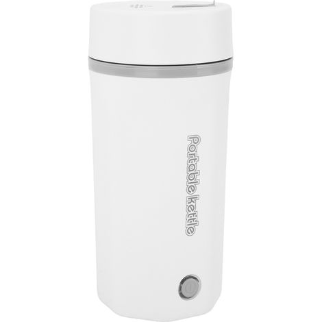 Bouilloire électrique de voyage portable 300W 500ml, acier inoxydable 304, chauffe-eau automatique mini pour café thé lait, blanc, prise UE 220V 50Hz (1/5)