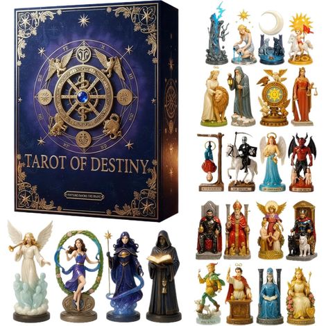 Festlicher 2D-Adventskalender aus Acryl  24-tägiger Tarot-Countdown-Kalender für Feiertage, Partys, Feste, Treffen, Männer, Frauen, Erwachsene (1/5)