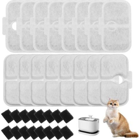 Galerie SV 32 Pièces Filtre de Fontaine à Eau pour Chat Emballé pour Fontaine à Eau pour Petlibro Chat PLWF105/PLWF115/PLWF005,16 (1/5)