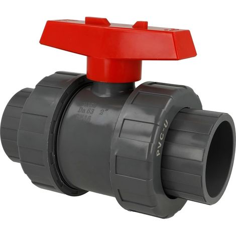 Vanne à bille 63 mm PVC-U manchon adhésif 2 x raccords