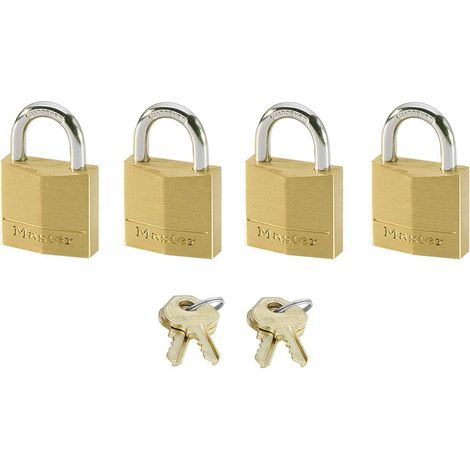 Master Lock Set of 4 Mini Padlocks (20x11x4 mm) – Ideal for Suitcases and Lockers
