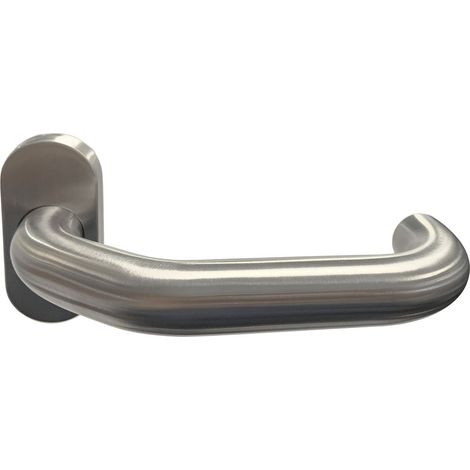 Maniglia per Porta "Germany" Klose besser, Inox 316, su Rosette ovali + coppia di rosette strette e ovali, fori cilindro Inox 31