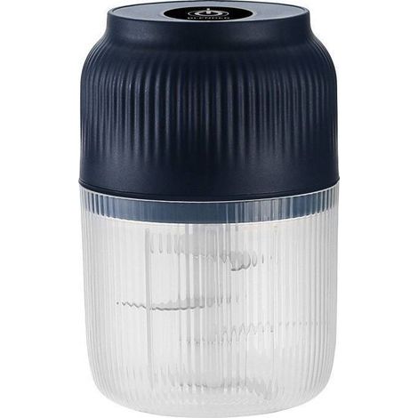 Hachoir électrique sans fil 400ml, 6 lames inox, rechargeable USB, pour viande, légumes, chocolat (bleu)