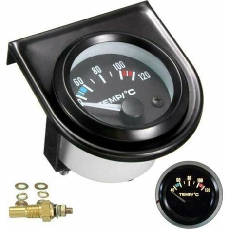 Manomètre de température d'eau pour voiture – Plage de 101,6 à 120°C – Diamètre 52mm – Installation facile – Compatible avec la plupart des véhicules