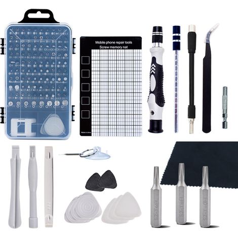 Kit de réparation téléphone 123 en 1 tournevis CRV pour montre démontage matériel industriel gris noir 4mm (1/5)