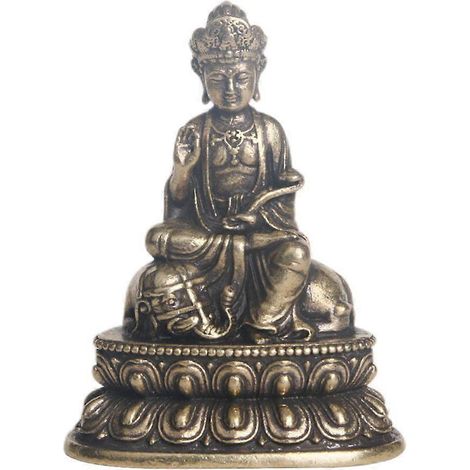 Ornement original en laiton représentant un bodhisattva, une statuette de Bouddha de bureau. (1/5)