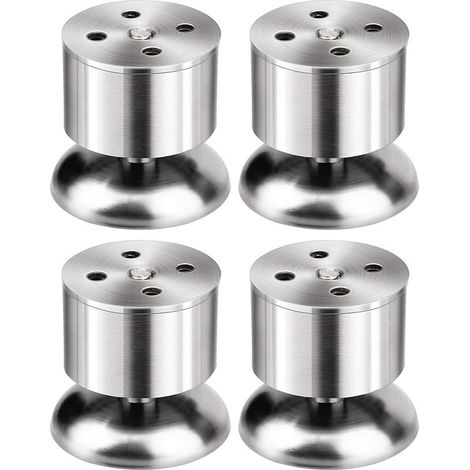 Pieds de meubles Lot de 4 pieds de meubles réglables en acier inoxydable (50 x 60 mm ) (1/5)