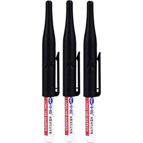 Lot de 3 Marqueurs Permanents à Long Bec Multi Usages Couleur Noir (1/4)