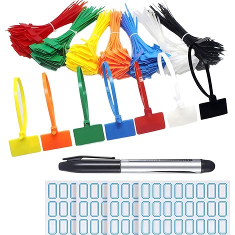 APEX Attache Cable Colorées,250 Pièces Attaches Pour Marqueurs De Câble,Nylon Câble Zip Liens Etiquettes Serre-Câbles,Cable Mangament pour Maison,Bureau,Jardin,Garage,Atelier 150mm x 3mm (1/5)