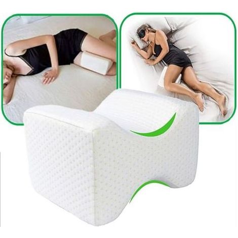 pair Coussin Jambes, Coussin Orthopédique pour Jambe avec Mousse Mémoire, Oreiller de Soutien du Genou pour Soulagement de la Sciatique, Douleur au Dos, Douleur aux Jambes, Grossesse Knee Pillow-Blanc (1/5)