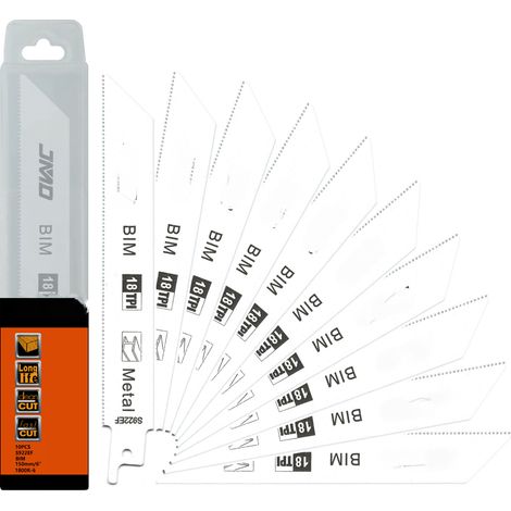 10 pièces S922EF 6 pouces 150mm 18T lame de scie alternative pour coupe de métal lame de scie alternative lame de scie sabre