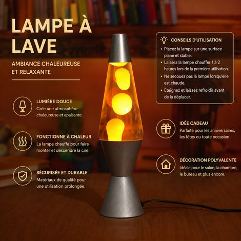 Lampe à lave décorative LA-6112 liquide violet et cire orange prise UE réf 6448 30 × 25 × 16 cm 1,5 kg – Livraison gratuite (1/5)