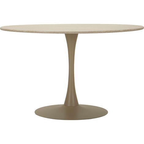 Tavolo Fisso Ceduna, 4 Posti, Forma Rotondo, Sfumatura Colore Struttura Crema, 120x120x86h cm Bianco Crema