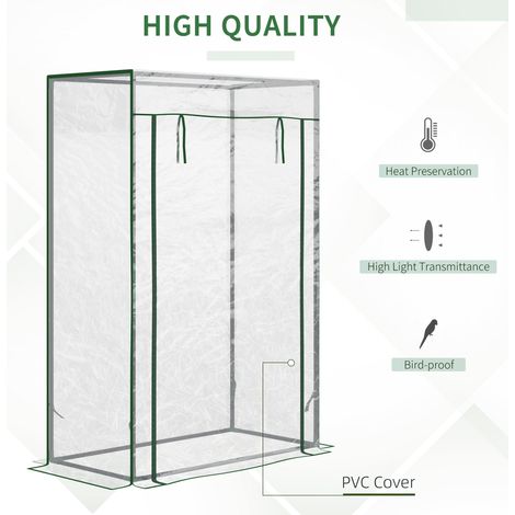 Serre avec porte, serre d'hiver en acier avec film protecteur, serre chaude pour balcon, jardin, serre à tomates 100 x 50 x 150 cm, serre transparente pour tomates, légumes, fleurs, plantes (1/5)